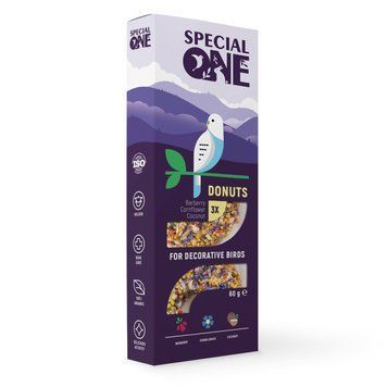 Пончики Speciаl One &laquo;Барбарис, волошка, кокос&raquo; для декоративних птахів, 60 г PR242516 фото