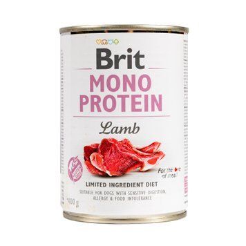 Вологий корм Brit Mono Protein Lamb для собак, з ягнятиною, 400 г 100834/100058/9773 фото