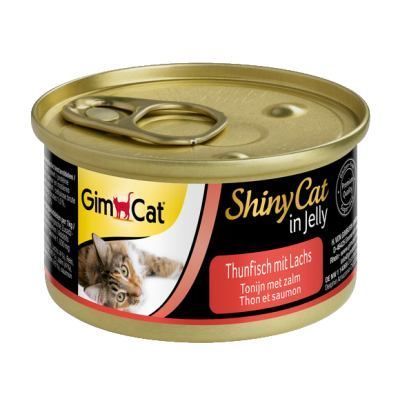 Вологий корм GimCat Shiny Cat для котів, з тунцем та лососем, 70 г G-414317 /195 фото
