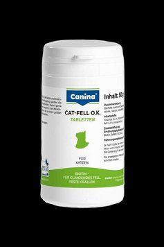 Вітаміни Canina Cat-Fell O.K. для котів з проблемами шерсті, біотин з мікроелементами, 50 г (100 табл) 201525 AD фото