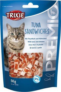 Ласощі Trixie Premio Tuna Sandwiches для котів, тунець з куркою, 50 г 42731 фото