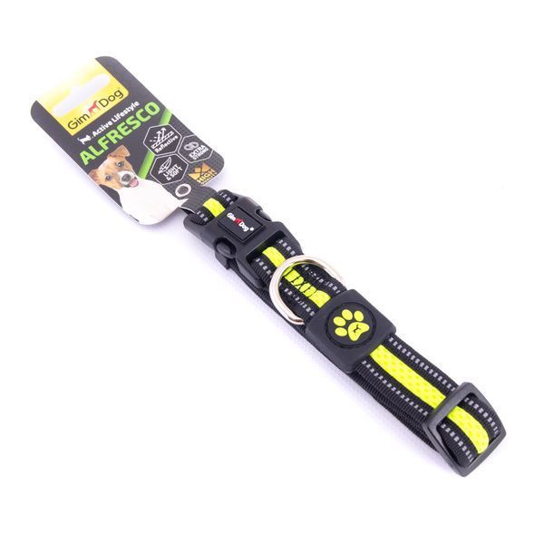 Нашийник GimDog Alfresco для собак, подвійний неопрен, жовтий, 2,5х35-51 см 80302505116***** фото