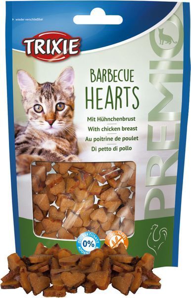 Ласощі Trixie Premio Barbecue Hearts для котів, курка, 50 г 42703 фото