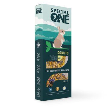 Пончики Speciаl One &laquo;Волошка, календула, ромашка&raquo; для декоративних гризунів, 50 г PR242519 фото