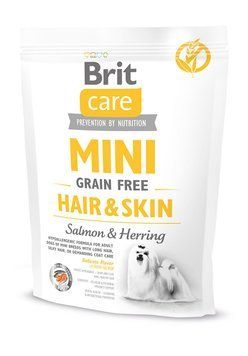 Сухий корм Brit Care GF Mini Hair & Skin для собак мініатюрних порід, для шкіри та шерсті, з лососем та оселедцем, 400 г 170783/0237 фото